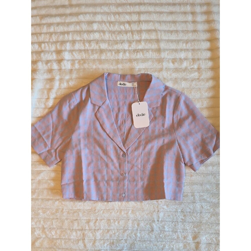 0072 Elodie Cropped Button-Up Top